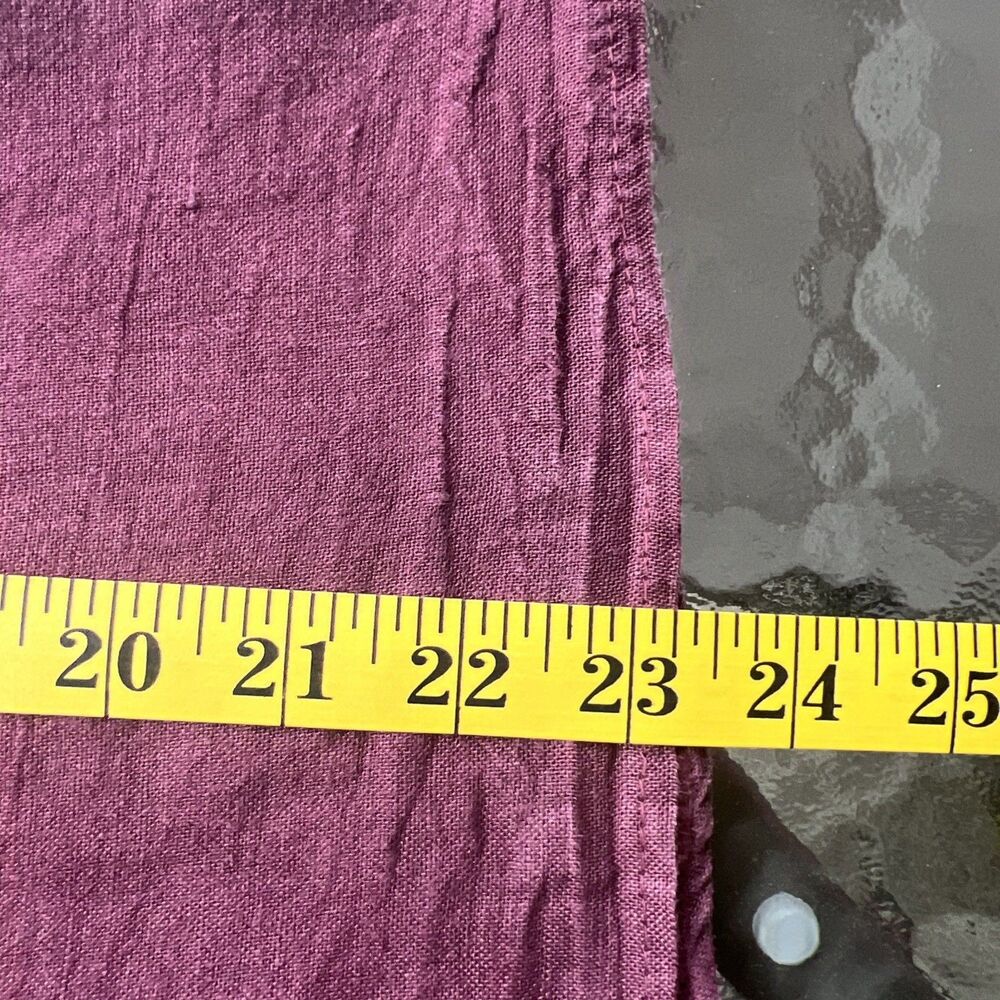 Elena Baldi Burgundy Linen Blouse Top Italy Made Size Large Boxy Relaxed Fit - Picture 10 of 12
